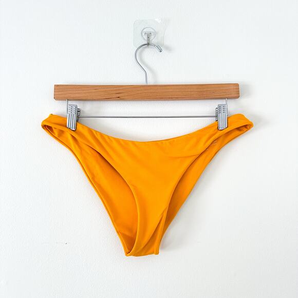 Midori Bikinis Brooke Mid-Rise High Cut Leg Bikini Bottom Yellow L - Picture 1 of 4
